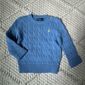 Polo by Ralph Lauren Baby Boys' Cable Knit Crew Sweater - Blue